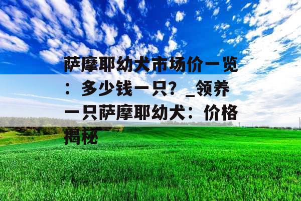 萨摩耶幼犬市场价一览：多少钱一只？_领养一只萨摩耶幼犬：价格揭秘