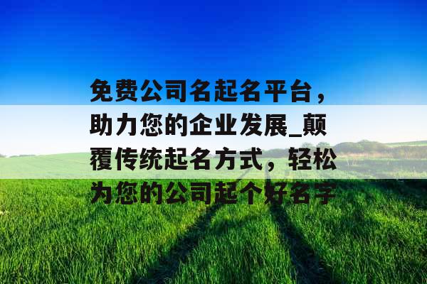 免费公司名起名平台，助力您的企业发展_颠覆传统起名方式，轻松为您的公司起个好名字