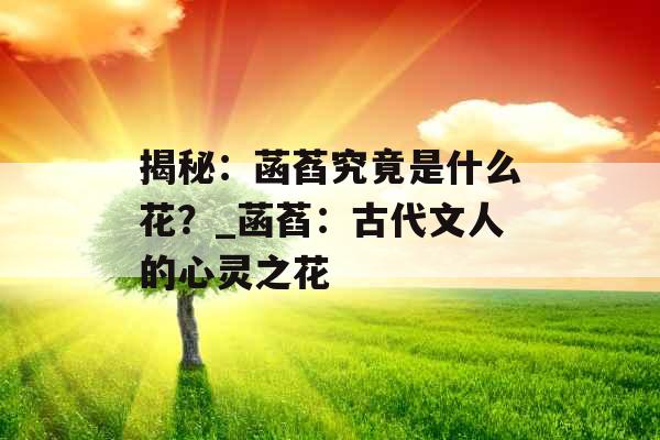 揭秘：菡萏究竟是什么花？_菡萏：古代文人的心灵之花