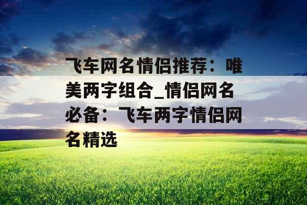 飞车网名情侣推荐：唯美两字组合_情侣网名必备：飞车两字情侣网名精选