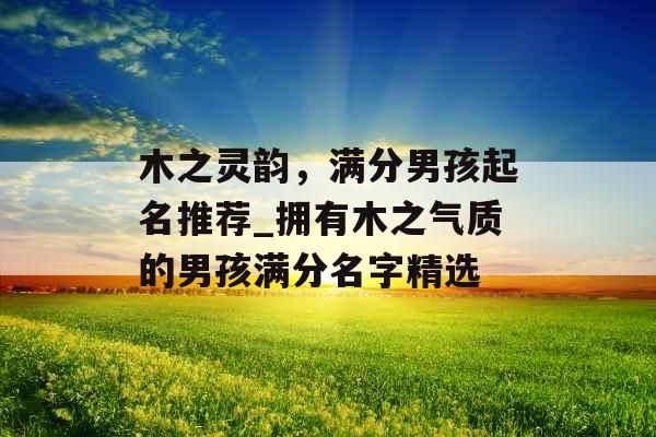 木之灵韵，满分男孩起名推荐_拥有木之气质的男孩满分名字精选