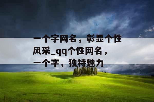 一个字网名，彰显个性风采_qq个性网名，一个字，独特魅力