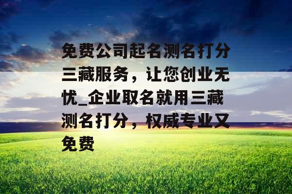 免费公司起名测名打分三藏服务，让您创业无忧_企业取名就用三藏测名打分，权威专业又免费