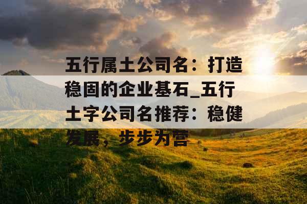 五行属土公司名：打造稳固的企业基石_五行土字公司名推荐：稳健发展，步步为营