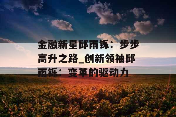 金融新星邱雨铄：步步高升之路_创新领袖邱雨铄：变革的驱动力
