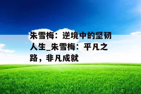 朱雪梅：逆境中的坚韧人生_朱雪梅：平凡之路，非凡成就