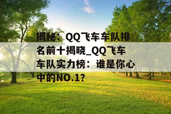 揭秘：QQ飞车车队排名前十揭晓_QQ飞车车队实力榜：谁是你心中的NO.1？