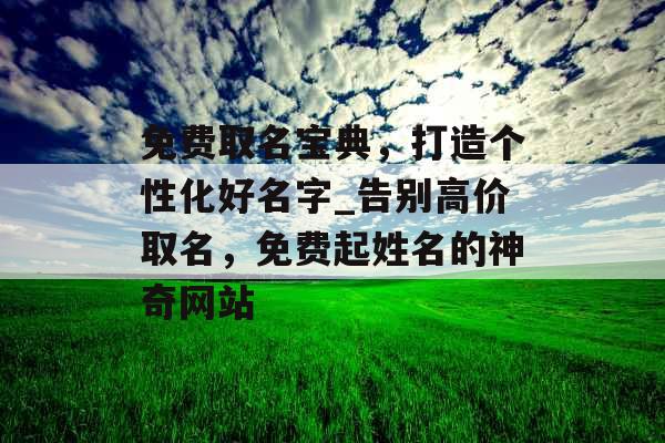 免费取名宝典，打造个性化好名字_告别高价取名，免费起姓名的神奇网站