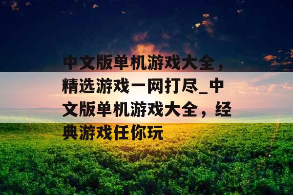 中文版单机游戏大全，精选游戏一网打尽_中文版单机游戏大全，经典游戏任你玩