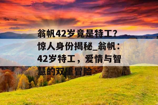 翁帆42岁竟是特工？惊人身份揭秘_翁帆：42岁特工，爱情与智慧的双重冒险