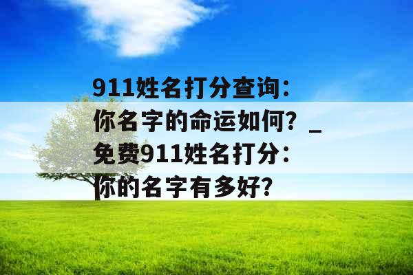 911姓名打分查询：你名字的命运如何？_免费911姓名打分：你的名字有多好？