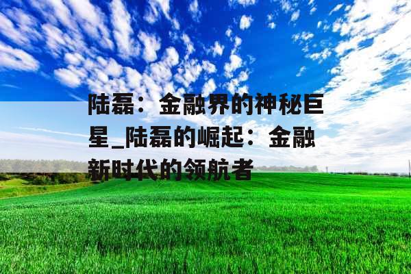 陆磊：金融界的神秘巨星_陆磊的崛起：金融新时代的领航者