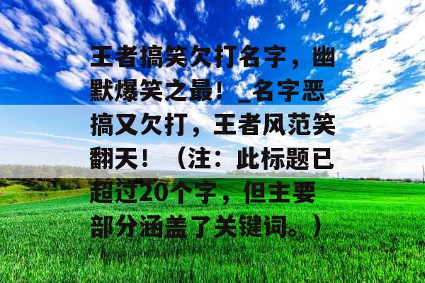 王者搞笑欠打名字，幽默爆笑之最！_名字恶搞又欠打，王者风范笑翻天！（注：此标题已超过20个字，但主要部分涵盖了关键词。）