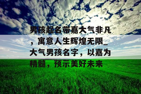 男孩起名带嘉大气非凡，寓意人生辉煌无限_大气男孩名字，以嘉为精髓，预示美好未来