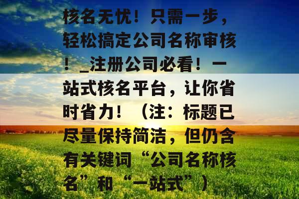 核名无忧！只需一步，轻松搞定公司名称审核！_注册公司必看！一站式核名平台，让你省时省力！（注：标题已尽量保持简洁，但仍含有关键词“公司名称核名”和“一站式”）