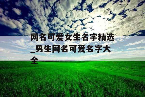 网名可爱女生名字精选_男生网名可爱名字大全