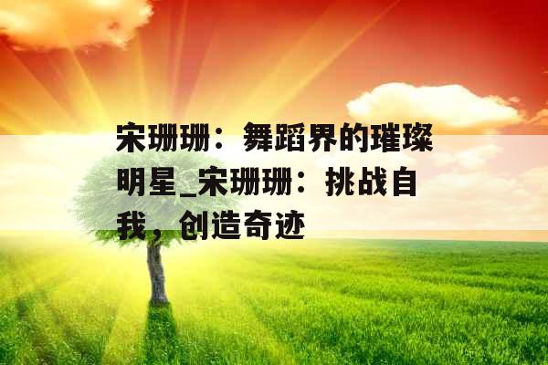 宋珊珊：舞蹈界的璀璨明星_宋珊珊：挑战自我，创造奇迹