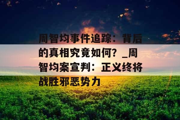 周智均事件追踪：背后的真相究竟如何？_周智均案宣判：正义终将战胜邪恶势力