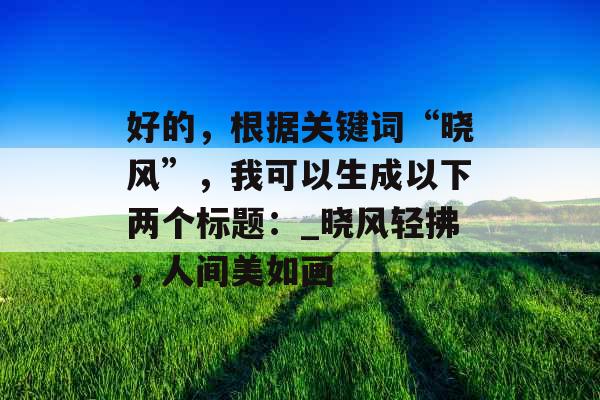 好的，根据关键词“晓风”，我可以生成以下两个标题：_晓风轻拂，人间美如画