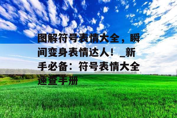 图解符号表情大全，瞬间变身表情达人！_新手必备：符号表情大全速查手册