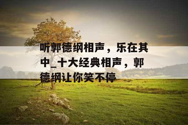 听郭德纲相声，乐在其中_十大经典相声，郭德纲让你笑不停