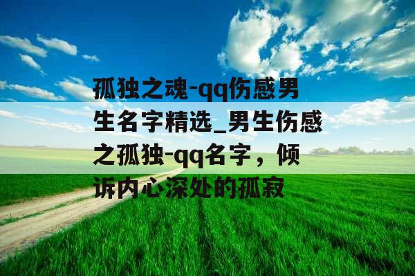 孤独之魂-qq伤感男生名字精选_男生伤感之孤独-qq名字，倾诉内心深处的孤寂