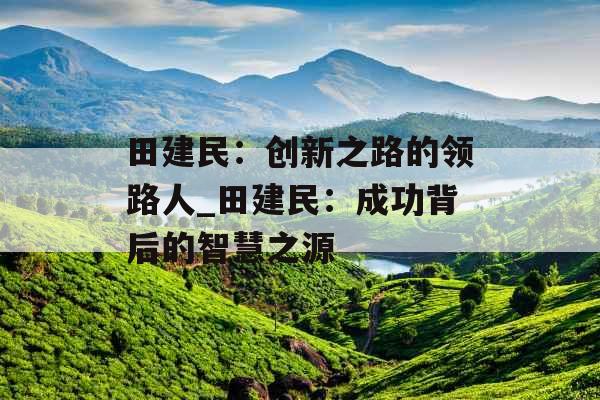 田建民：创新之路的领路人_田建民：成功背后的智慧之源