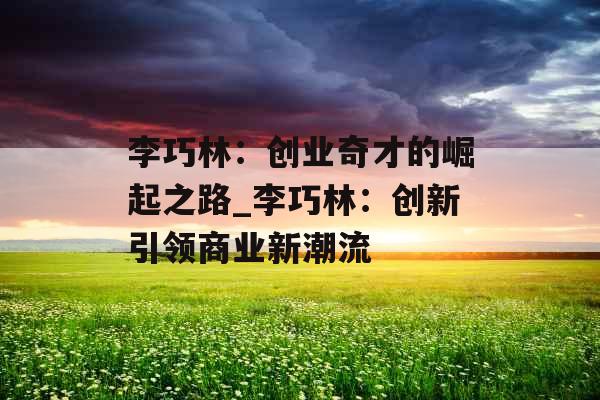 李巧林：创业奇才的崛起之路_李巧林：创新引领商业新潮流