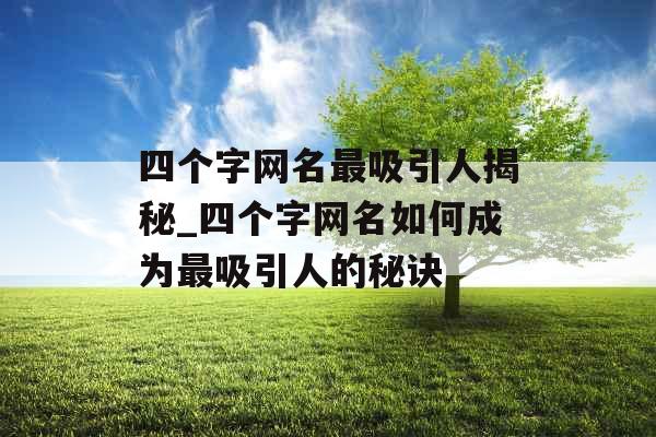 四个字网名最吸引人揭秘_四个字网名如何成为最吸引人的秘诀