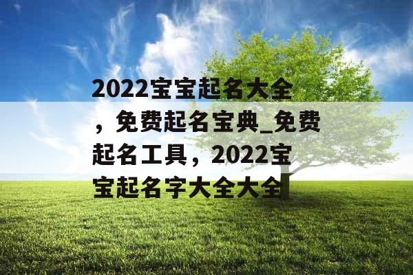 2022宝宝起名大全，免费起名宝典_免费起名工具，2022宝宝起名字大全大全