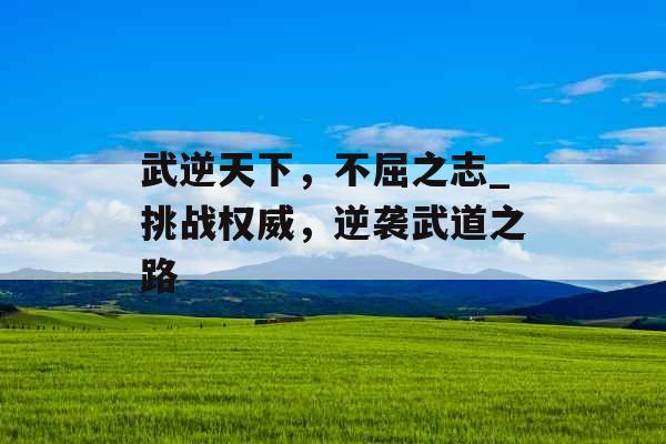 武逆天下，不屈之志_挑战权威，逆袭武道之路