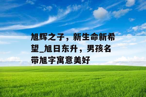 旭辉之子，新生命新希望_旭日东升，男孩名带旭字寓意美好