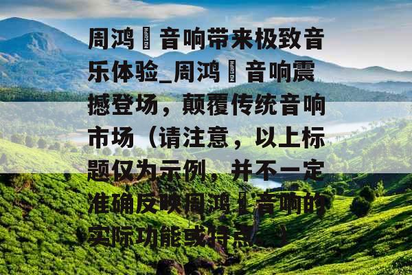 周鸿祎音响带来极致音乐体验_周鸿祎音响震撼登场，颠覆传统音响市场（请注意，以上标题仅为示例，并不一定准确反映周鸿祎音响的实际功能或特点。）
