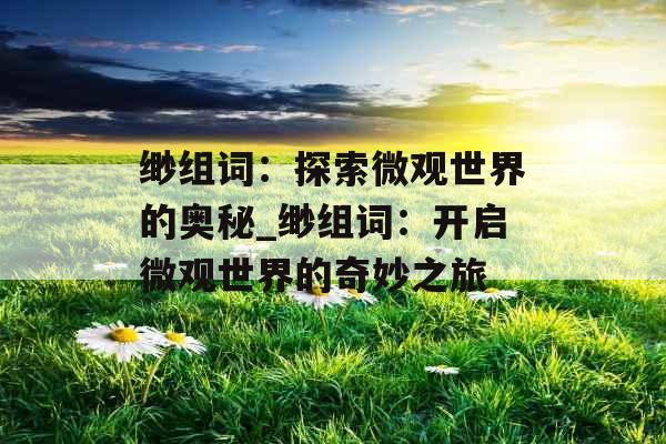 缈组词：探索微观世界的奥秘_缈组词：开启微观世界的奇妙之旅