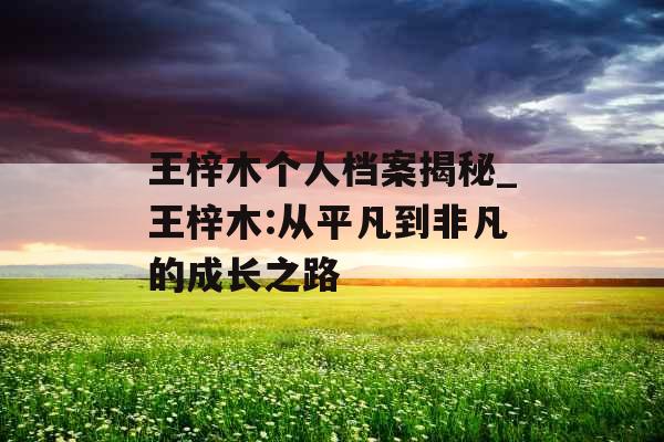 王梓木个人档案揭秘_王梓木:从平凡到非凡的成长之路