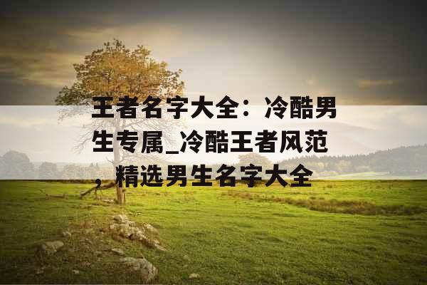 王者名字大全：冷酷男生专属_冷酷王者风范，精选男生名字大全