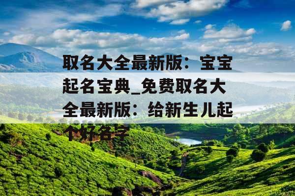 取名大全最新版：宝宝起名宝典_免费取名大全最新版：给新生儿起个好名字