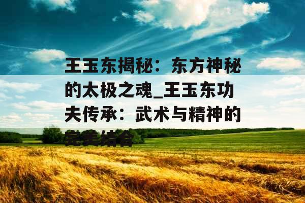 王玉东揭秘：东方神秘的太极之魂_王玉东功夫传承：武术与精神的完美结合