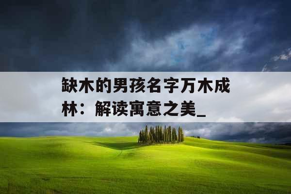 缺木的男孩名字万木成林：解读寓意之美_