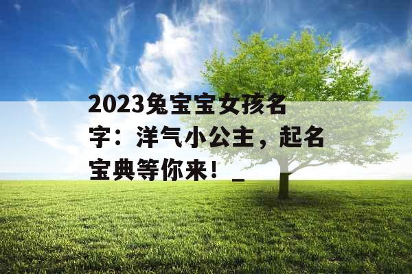 2023兔宝宝女孩名字：洋气小公主，起名宝典等你来！_