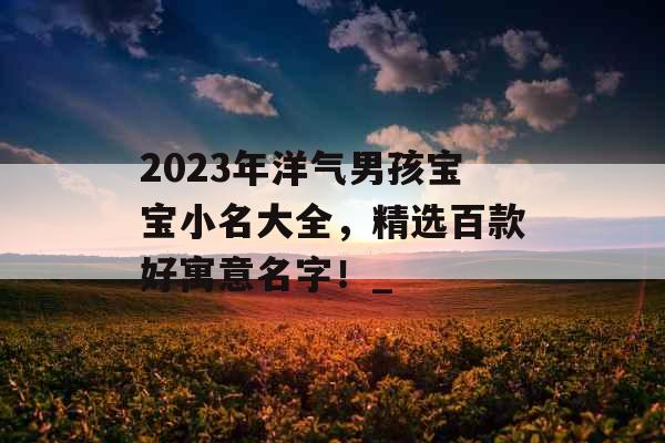 2023年洋气男孩宝宝小名大全，精选百款好寓意名字！_