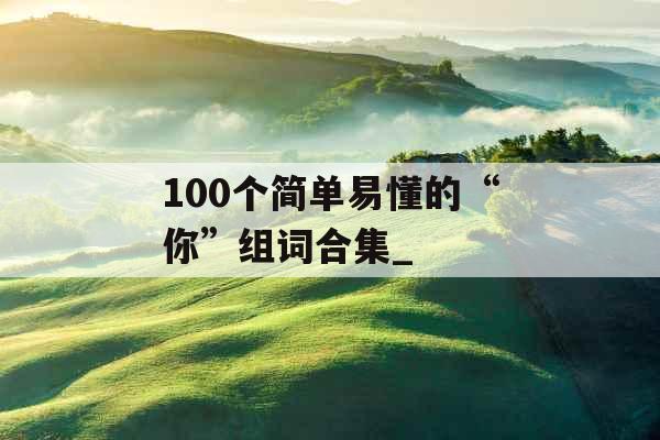 100个简单易懂的“你”组词合集_