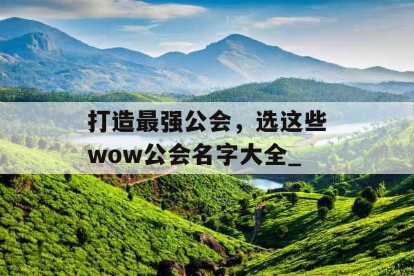 打造最强公会，选这些wow公会名字大全_