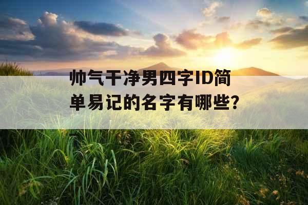 帅气干净男四字ID简单易记的名字有哪些？_