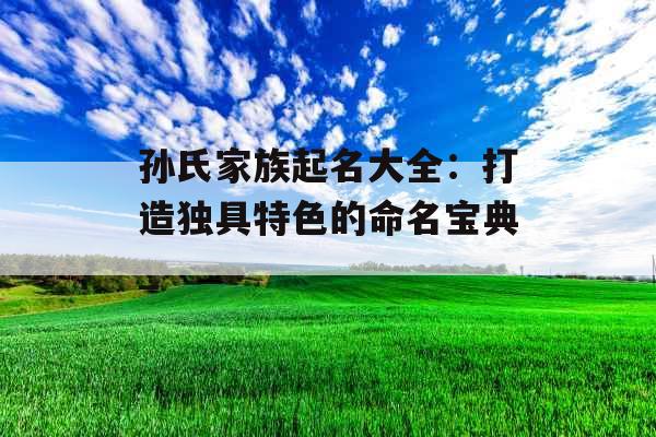 孙氏家族起名大全：打造独具特色的命名宝典_