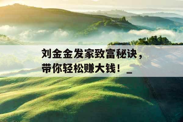 刘金金发家致富秘诀，带你轻松赚大钱！_