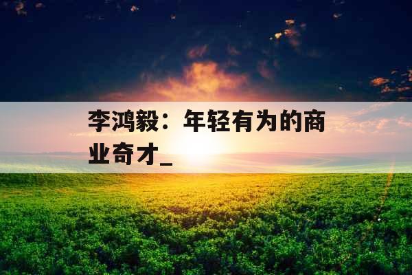 李鸿毅：年轻有为的商业奇才_