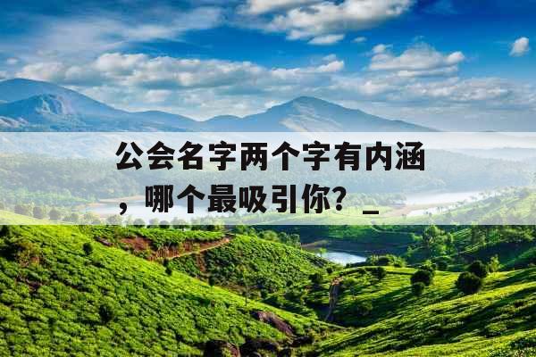 公会名字两个字有内涵，哪个最吸引你？_