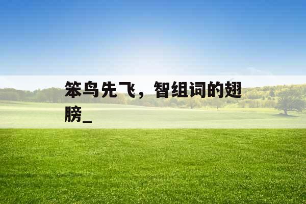 笨鸟先飞，智组词的翅膀_