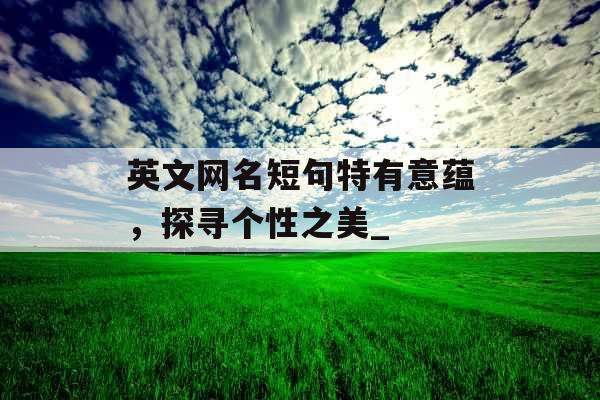英文网名短句特有意蕴，探寻个性之美_